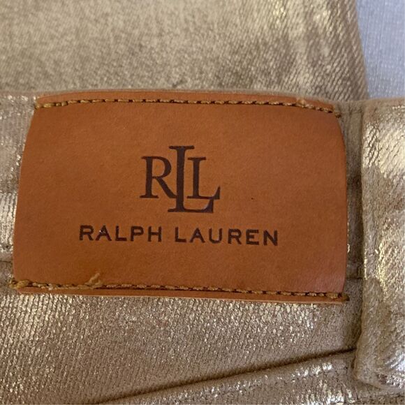 Lauren Ralph Lauren Metallic High Rise Straight Ankle Jeans SIze 6 - Picture 7 of 13